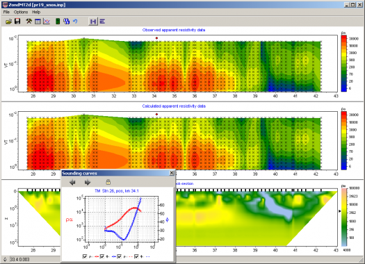 Программа двумерной интерпретации данных МТЗ, АМТ и РМТ —  ZondMT2d