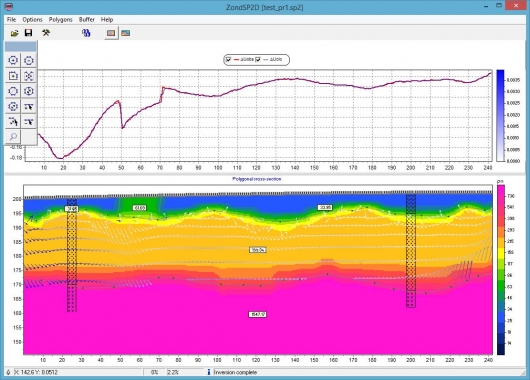 Программа двумерной интерпретации данных метода естественного поля — ZondSP2d